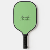Modern Feminine Green Monogram Pickleball Schläger (Vorderseite)