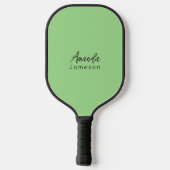 Modern Feminine Green Monogram Pickleball Schläger (Rückseite)