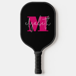 Modern Feminine Monogram Individuelle Name Pickleball Schläger