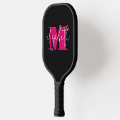 Modern Feminine Monogram Individuelle Name Pickleball Schläger (Links)