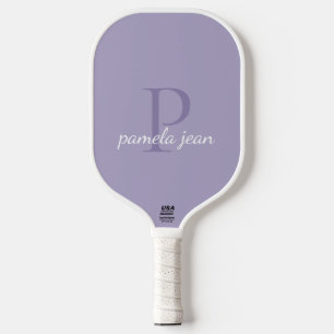 Modern Feminine Pastel Monogram Individuelle Name Pickleball Schläger