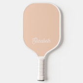 Modern Feminine Peach Pastel Script Individuelle N Pickleball Schläger (Rückseite)