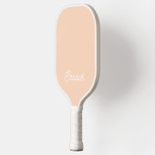 Modern Feminine Peach Pastel Script Individuelle N Pickleball Schläger (Links)