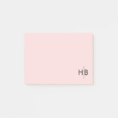 Modern Feminine Pink & Black Initial Monogram Post-it Klebezettel (Vorderseite)