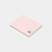 Modern Feminine Pink & Black Initial Monogram Post-it Klebezettel (angewinkelt)