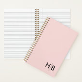 Modern Feminine Pink Initial Monogram Notizblock (Innen)