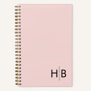 Modern Feminine Pink Initial Monogram Notizblock