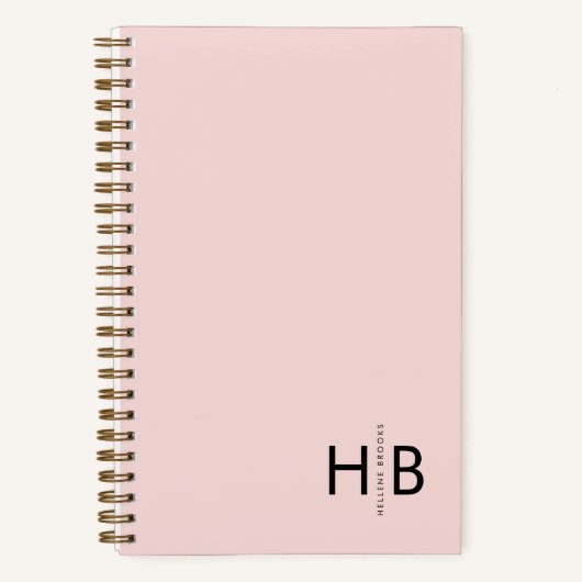 Modern Feminine Pink Initial Monogram Notizblock (Vorderseite)
