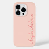 Modern Feminine Solid Soft Pink Script Individuell Case-Mate iPhone Hülle (Rückseite)