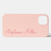 Modern Feminine Solid Soft Pink Script Individuell Case-Mate iPhone Hülle (Rückseite (Horizontal))