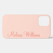 Modern Feminine Solid Soft Pink Script Individuell Case-Mate iPhone Hülle (Rückseite (Horizontal))