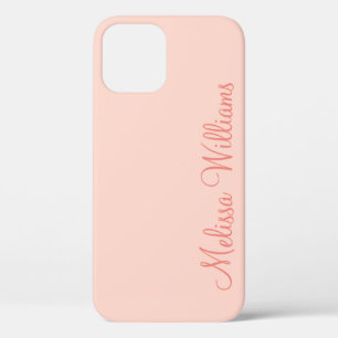 Modern Feminine Solid Soft Pink Script Individuell Case-Mate iPhone Hülle