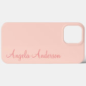 Modern Feminine Solid Soft Pink Script Individuell Case-Mate iPhone Hülle (Rückseite (Horizontal))