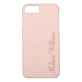 Modern Feminine Solid Soft Pink Script Individuell Case-Mate iPhone Hülle (Rückseite)