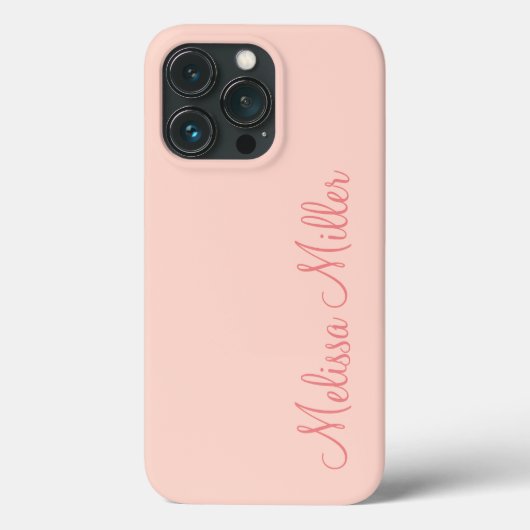 Modern Feminine Solid Soft Pink Script Individuell Case-Mate iPhone Hülle (Rückseite)