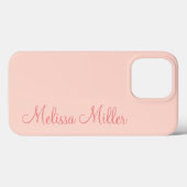 Modern Feminine Solid Soft Pink Script Individuell Case-Mate iPhone Hülle (Rückseite (Horizontal))