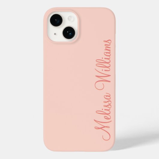 Modern Feminine Solid Soft Pink Script Individuell Case-Mate iPhone Hülle (Rückseite)
