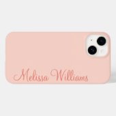 Modern Feminine Solid Soft Pink Script Individuell Case-Mate iPhone Hülle (Rückseite (Horizontal))
