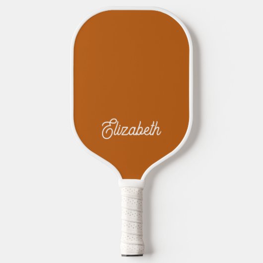 Modern Feminine Terracotta Script Individuelle Nam Pickleball Schläger (Vorderseite)