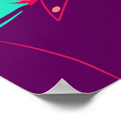 Modern Feminist Girl Pink Hair GRL Power PWR Cool Poster (Ecke)