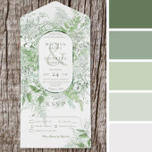 Modern Fern Green Folies Weißes Abendessen All In One Einladung