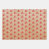Modern Festival Nordic Christmas Red Deer Kraft Geschenkpapier Set (Vorderseite 2)