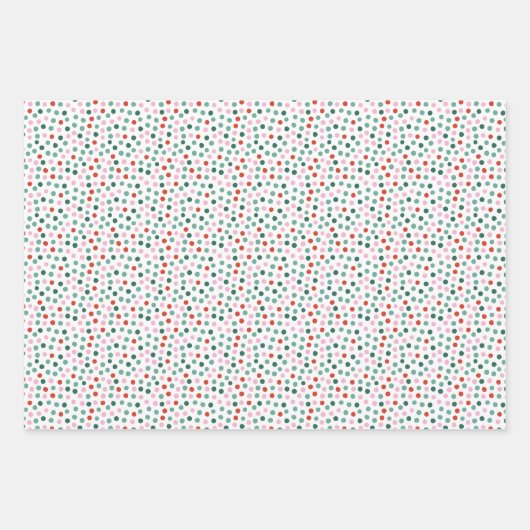 Modern Festive Dot Pattern Christmas Geschenkpapier Set (Vorderseite 3)
