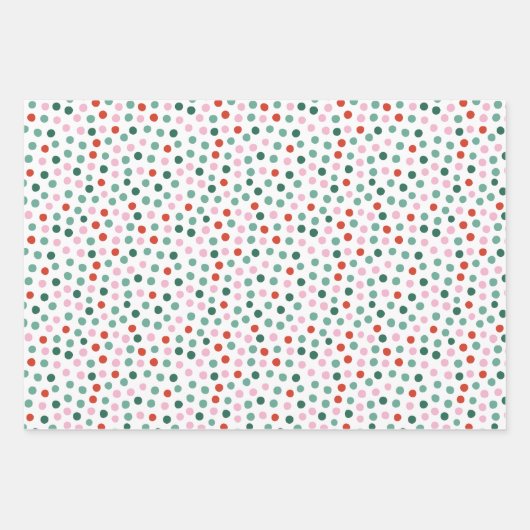 Modern Festive Dot Pattern Christmas Geschenkpapier Set (Vorderseite 2)
