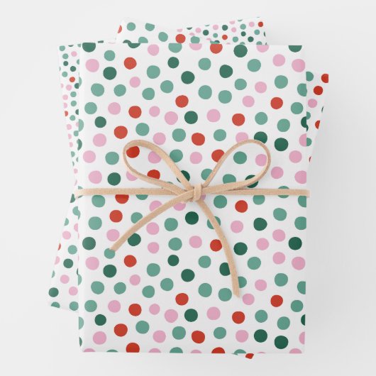 Modern Festive Dot Pattern Christmas Geschenkpapier Set (Beispiel)