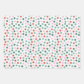 Modern Festive Dot Pattern Christmas Geschenkpapier Set (Vorderseite)