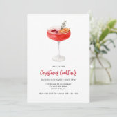 Modern Festive Drinks Christmas Cocktail Party Einladung (Stehend Vorderseite)