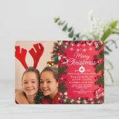 Modern Festive Holiday Greeting Einladung (Stehend Vorderseite)