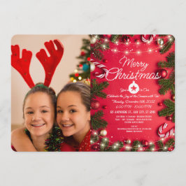 Modern Festive Holiday Greeting Einladung