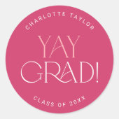 Modern Fete | Aufkleber für Hot Pink Yay Grad Absc (Vorderseite)