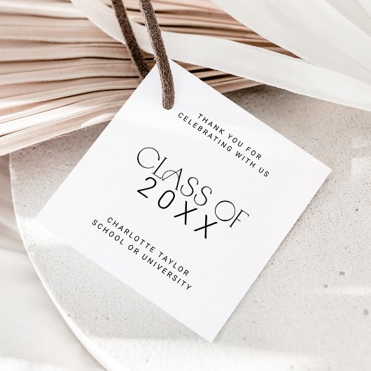 Modern Fete Class of 2025 Danke Abschluss Geschenkanhänger