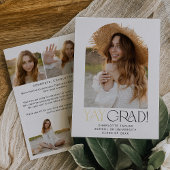 Modern Fete Foil Yay Grad Foto Arch Abschluss Folieneinladung