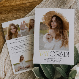 Modern Fete Foil Yay Grad Foto Arch Abschluss Folieneinladung