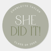 Modern Fete Green sie machte es Abschluss Sticker (Vorderseite)