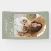 Modern Fete Green Yay Grad Foto Arch Abschluss Banner (Horizontal)