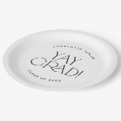 Modern Fete | Minimaler Yay Grad Abschluss Pappteller (Schrägansicht)