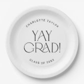 Modern Fete | Minimaler Yay Grad Abschluss Pappteller (Vorderseite)