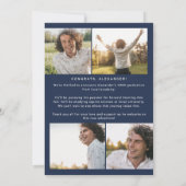 Modern Fete Navy Gold Yay Grad Foto Abschluss Ankündigung (Rückseite)