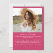 Modern Fete | Pink Class Year Foto Abschluss Ankündigung (Rückseite)