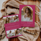 Modern Fete | Pink Yay Grad Foto Arch Abschluss Ankündigung