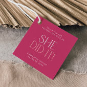 Modern Fete | Rosa Sie hat es getan danke Abschlus Geschenkanhänger