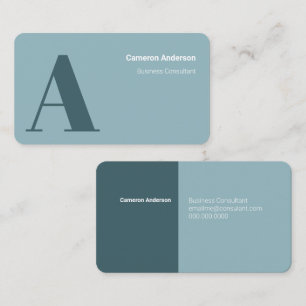 Modern, fett, blau, weiß, minimalistisches Profi-D Visitenkarte