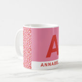 Modern fett gedruckter Farbblock Rosa Name des Tie Kaffeetasse (Vorderseite Links)