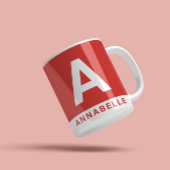 Modern fett gefärbter Farbblock personalisierter N Kaffeetasse