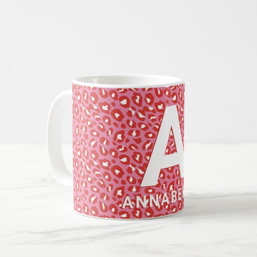 Modern fett gefärbter Farbblock Rosa Farbenprägung Kaffeetasse (Vorderseite Links)