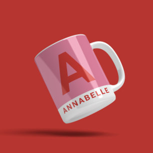 Modern fett gefärbter Farbblock Rosa personalisier Kaffeetasse